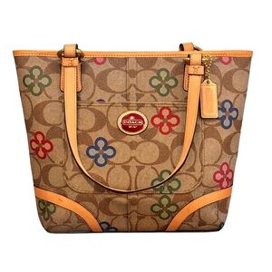 COACH Vintage Peyton Signature Clover Tote F22224 LIKE NEW